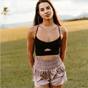Free People Movement The Way Home Moonlight Mauve High Rise Running Shorts L